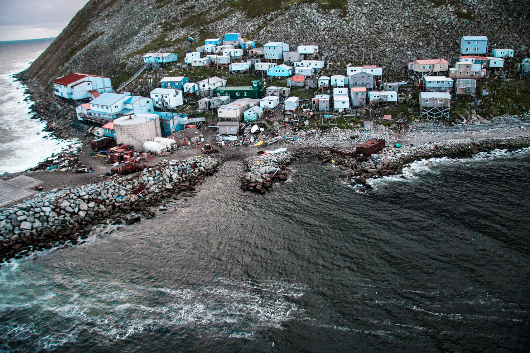 The native village of Little Diomede sits on the border of Russia and the United States.