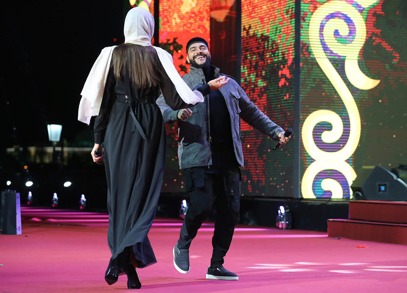 Timati performs on the celebration the 200th anniversary of the city of Grozny, Chechen republic, Russia 