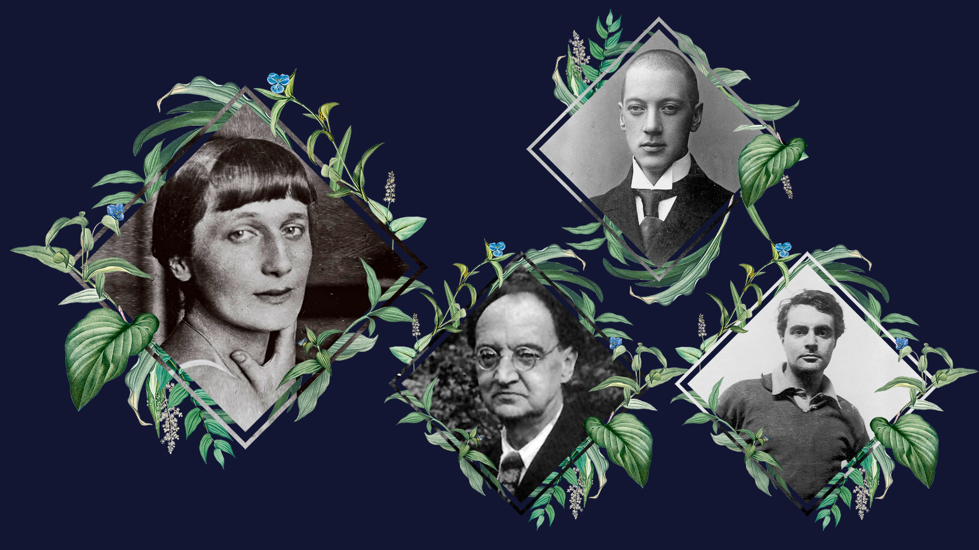 L-R: Anna Akhmatova, Nikolai Punin, Nikolai Gumilev, Amedeo Modigliani