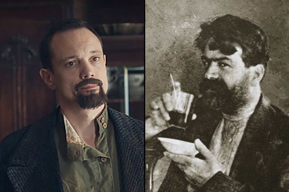 Yákov Yurovski en la serie ‘Los últimos zares’ interpretado por Duncan Pow (a la izq) vs. el propio Yurovski.