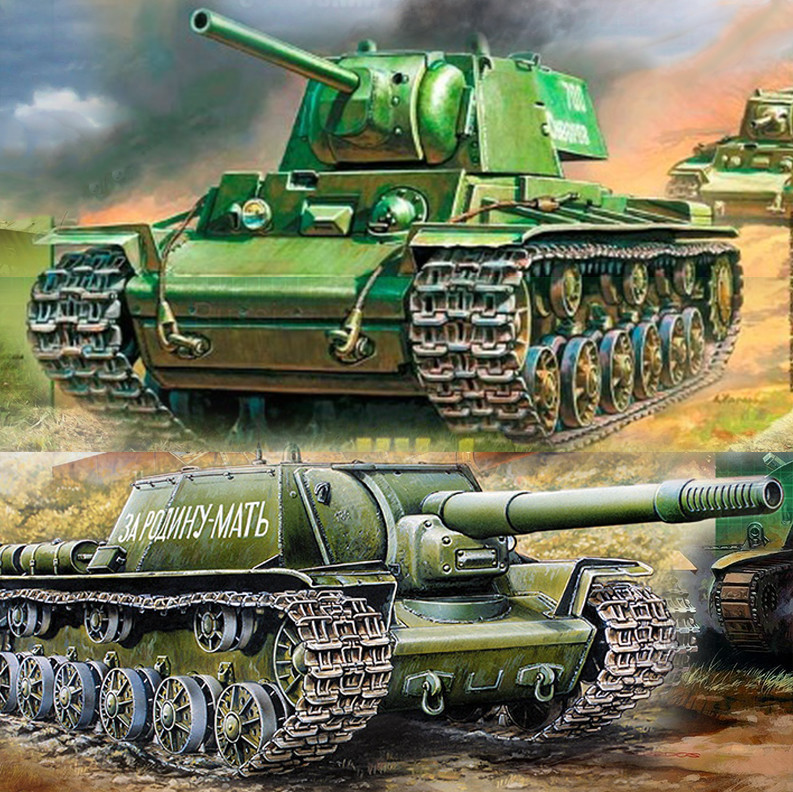 Sovjetski teški tenk KV-1 i teški samohodni lovac tenkova Su-152
