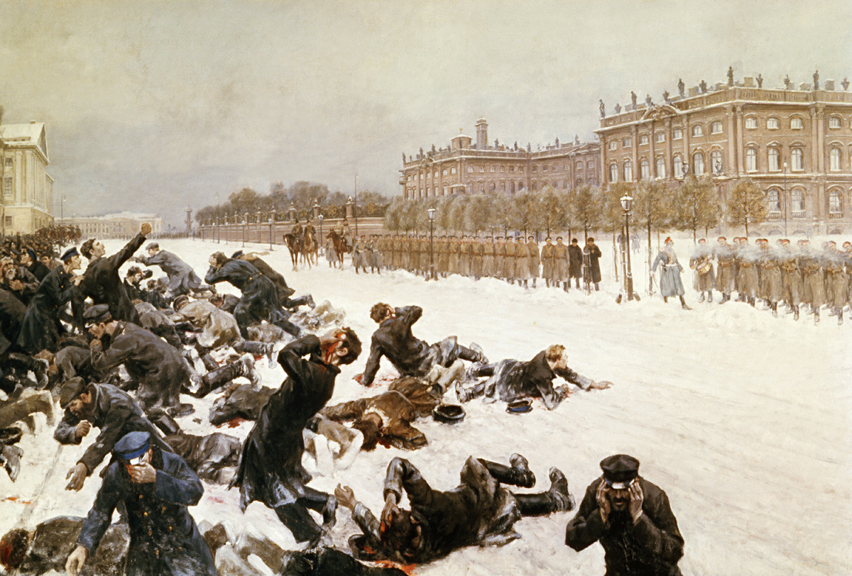 Bloody Sunday, painting by I.Vladimirov. 