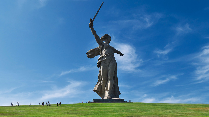 The Motherland Calls monument in Volgograd (former Stalingrad). NOT Mother Russia.