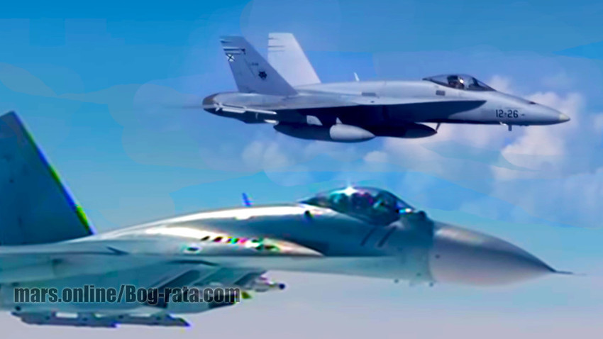 Су-27 против F-18 над Балтичкото море