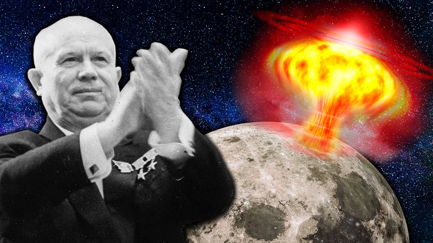 We don't know if Nikita Khrushchev would have applauded had the USSR bomb the Moon but the image is definitely fascinating. 