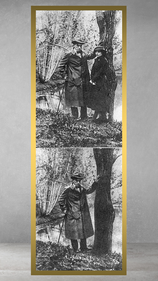 Majakowski und Lilja Brik. Foto unten - nach Retusche in den 1960er Jahren