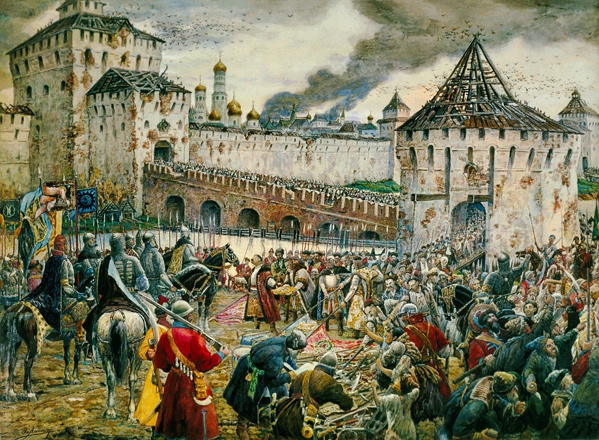 Poljaki se pri Kremlju predajo pred knezom Požarskim, naslikal Ernst Lissner