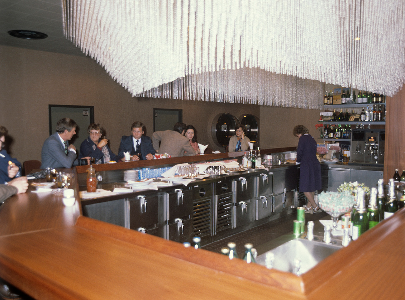 A bar for passengers, 1980s. 