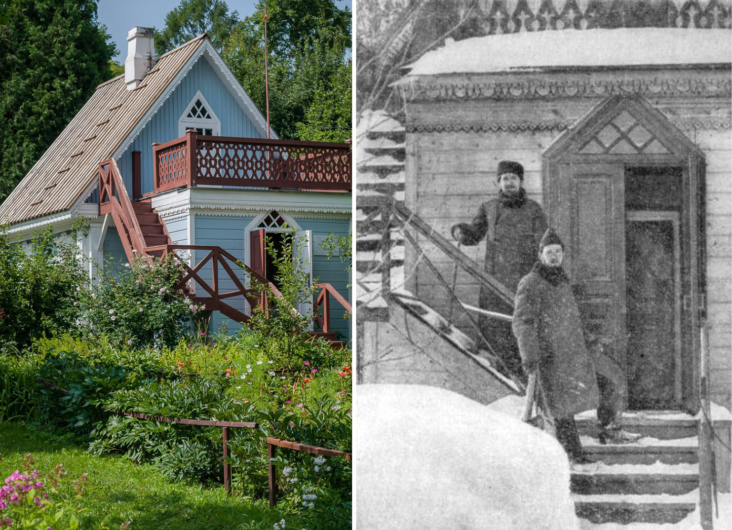 A wing where Chekhov wrote 'The Seagull'; Anton Chekhov and his brother Mikhail,1895