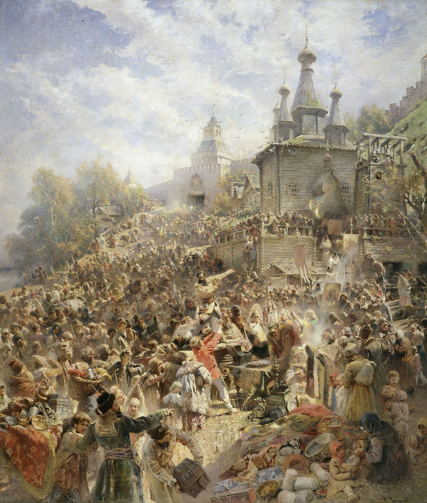 Константин Маковский. Воззвание Минина к нижегородцам (1896)