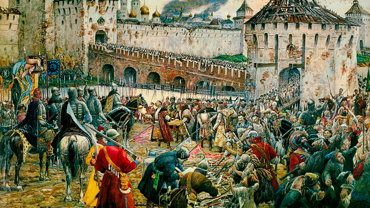 „Die Polen überlassen den Moskauer Kreml dem Fürsten Poscharski (1612)“