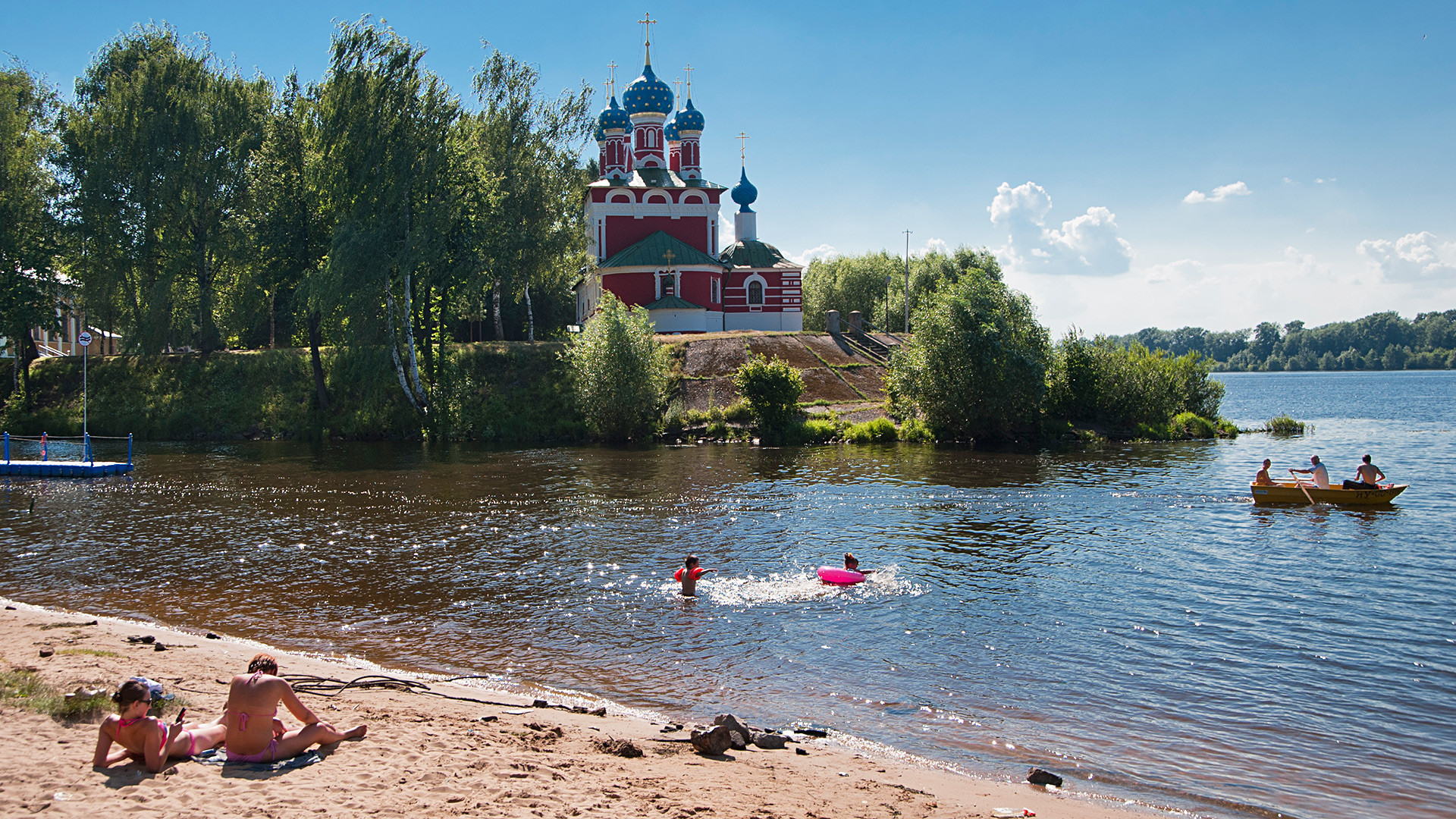 Volga River and the Church of St Dmitry on the Blood