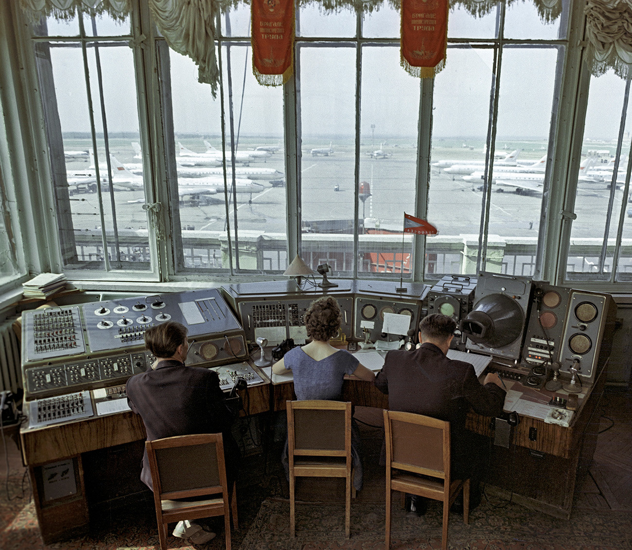 Controladores aéreos de Sheremétievo, los años 1960.