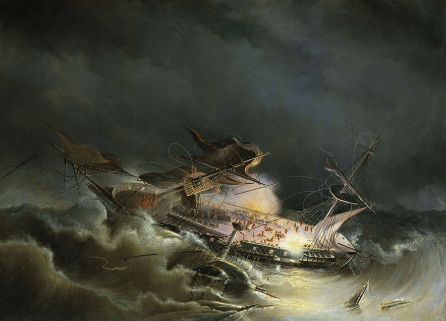 Konstantin Krugovikhin. The disaster of the Liner Ingermanland at Shagerrake near Norway on the 30th August 1842