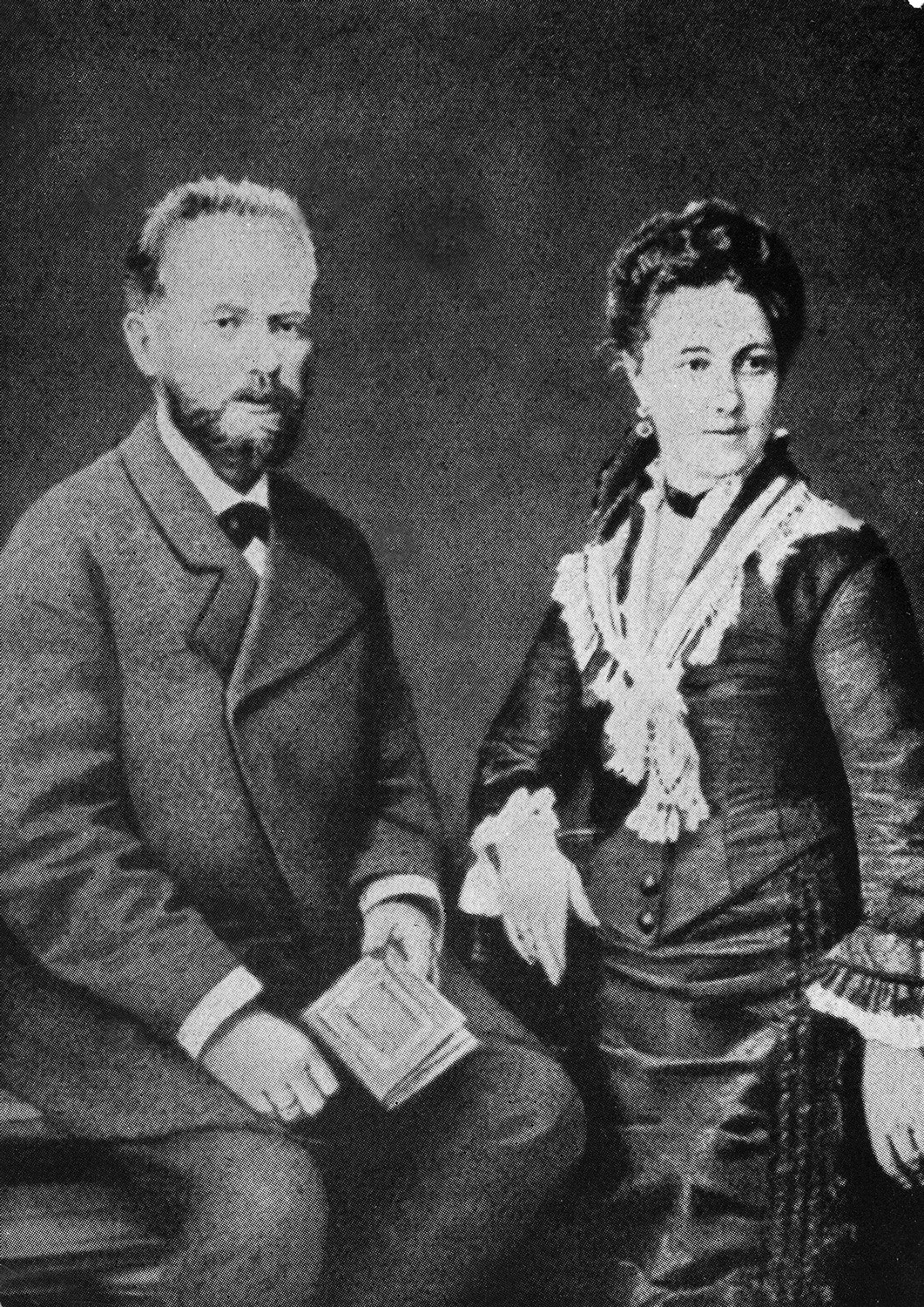 チャイコフスキーとアントニナ・ミリュコワ夫婦、1877年7月、モスクワ。