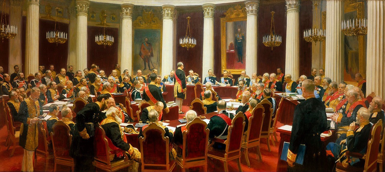 Slovesna seja Državnega sveta 7. maja 1901, Ilja Repin, 1903

