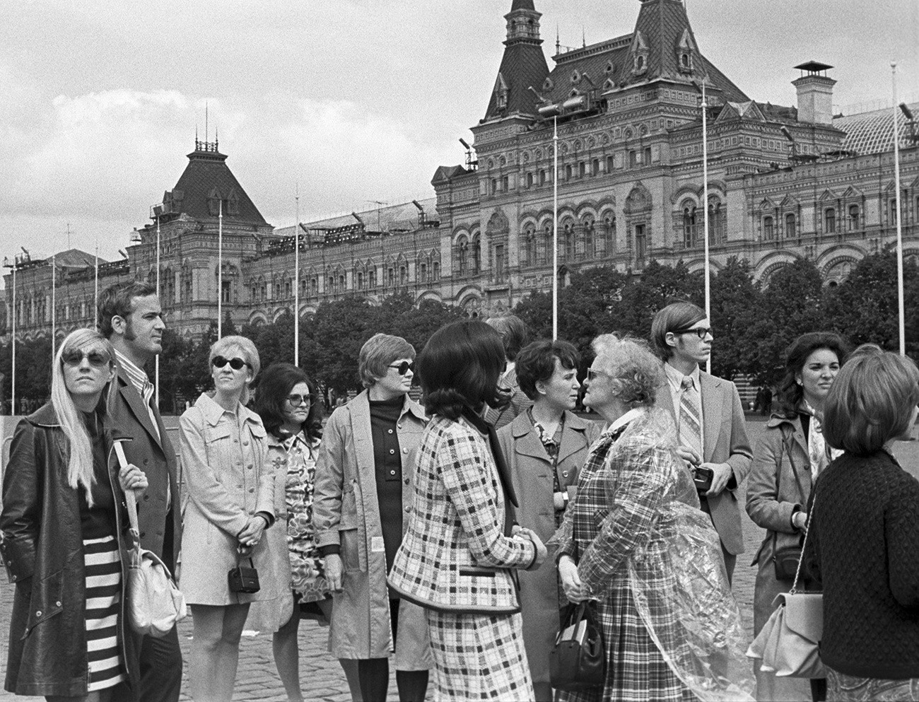 モスクワを訪れた米国人旅行者。1972年