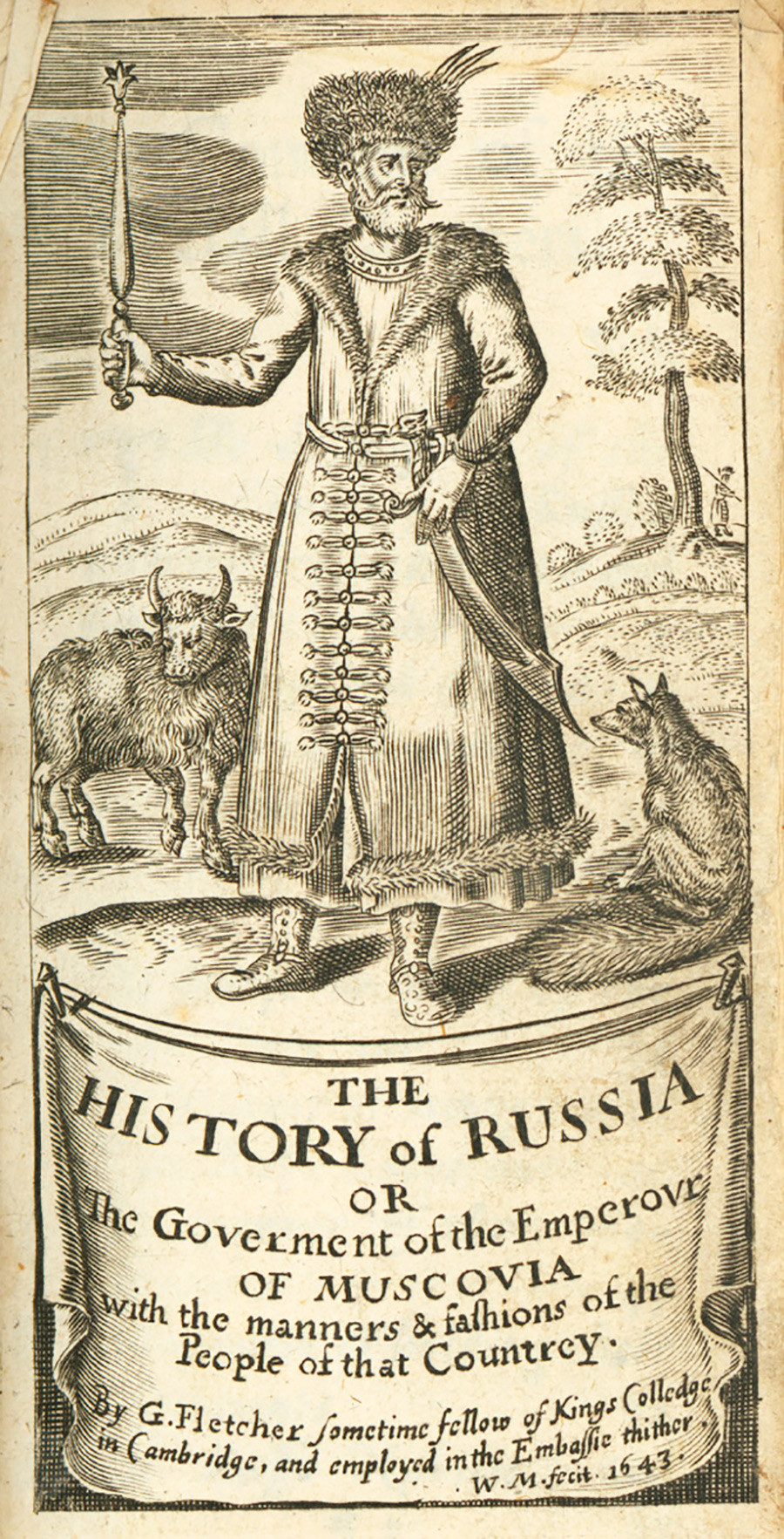 Giles Fletcher ‘Sejarah Rusia’ halaman judul, edisi kedua (1643).