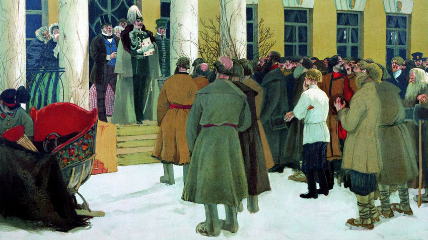 "Четене на Манифеста", Кустодиев, 1907 г.