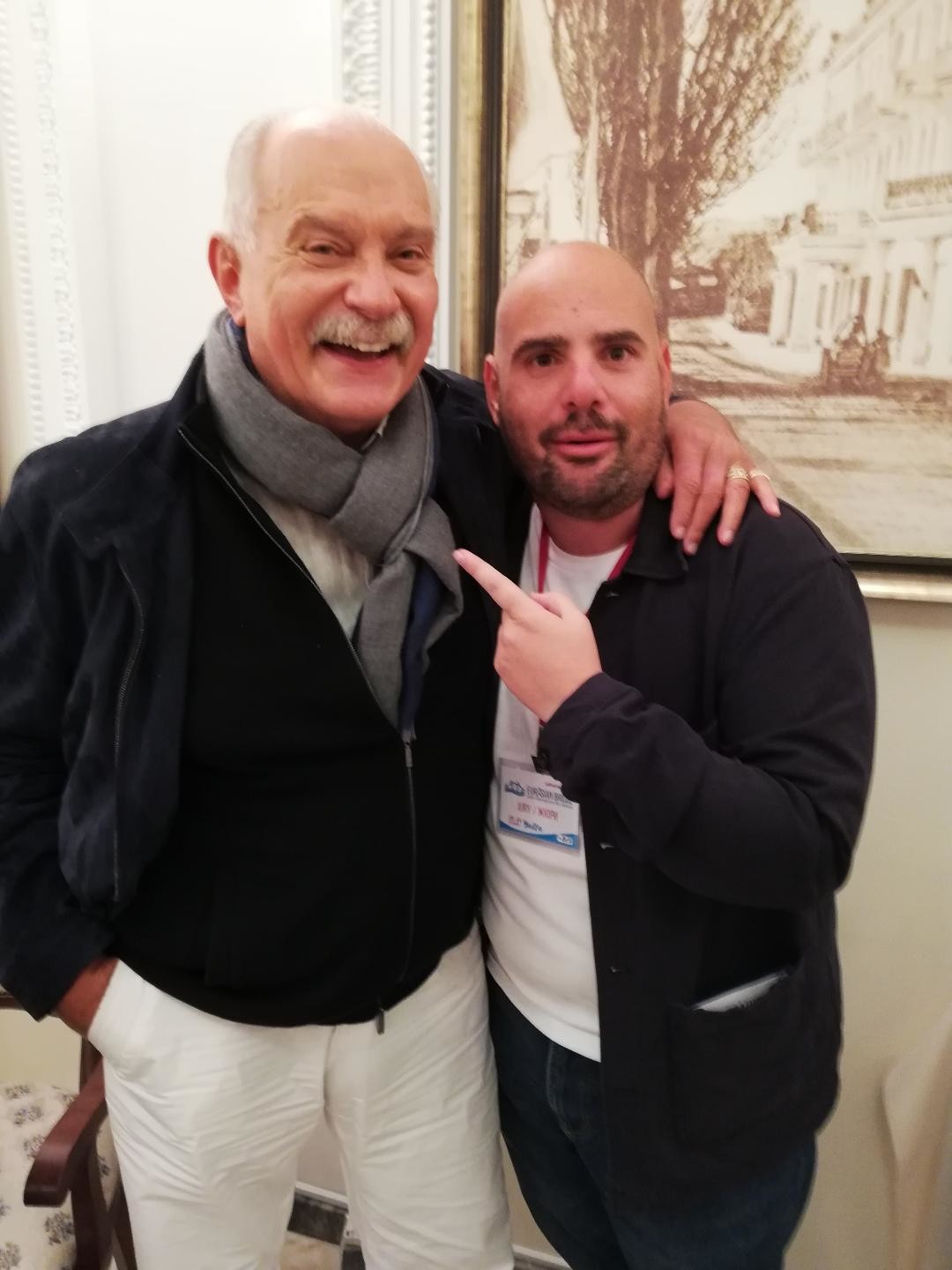 Nikita Mijalkov (a la izq) y Jaime Noguera.