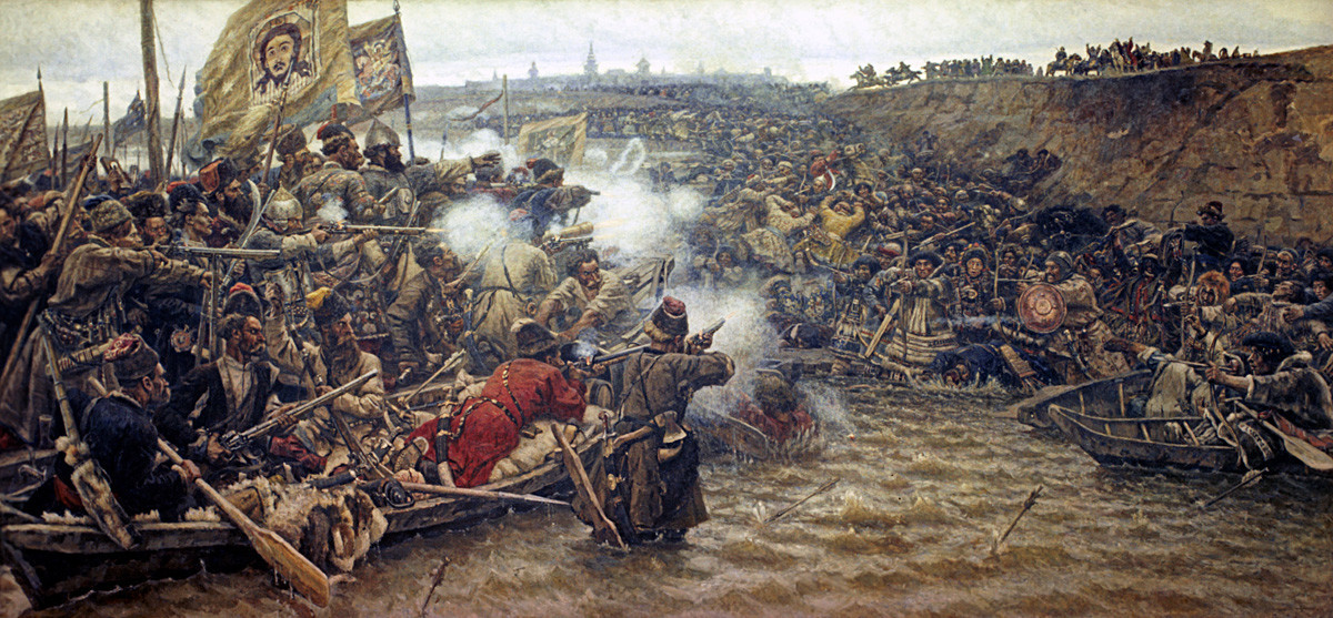 „Ермак го освојува Сибир“, Василиј Суриков (1895), масло на платно.
