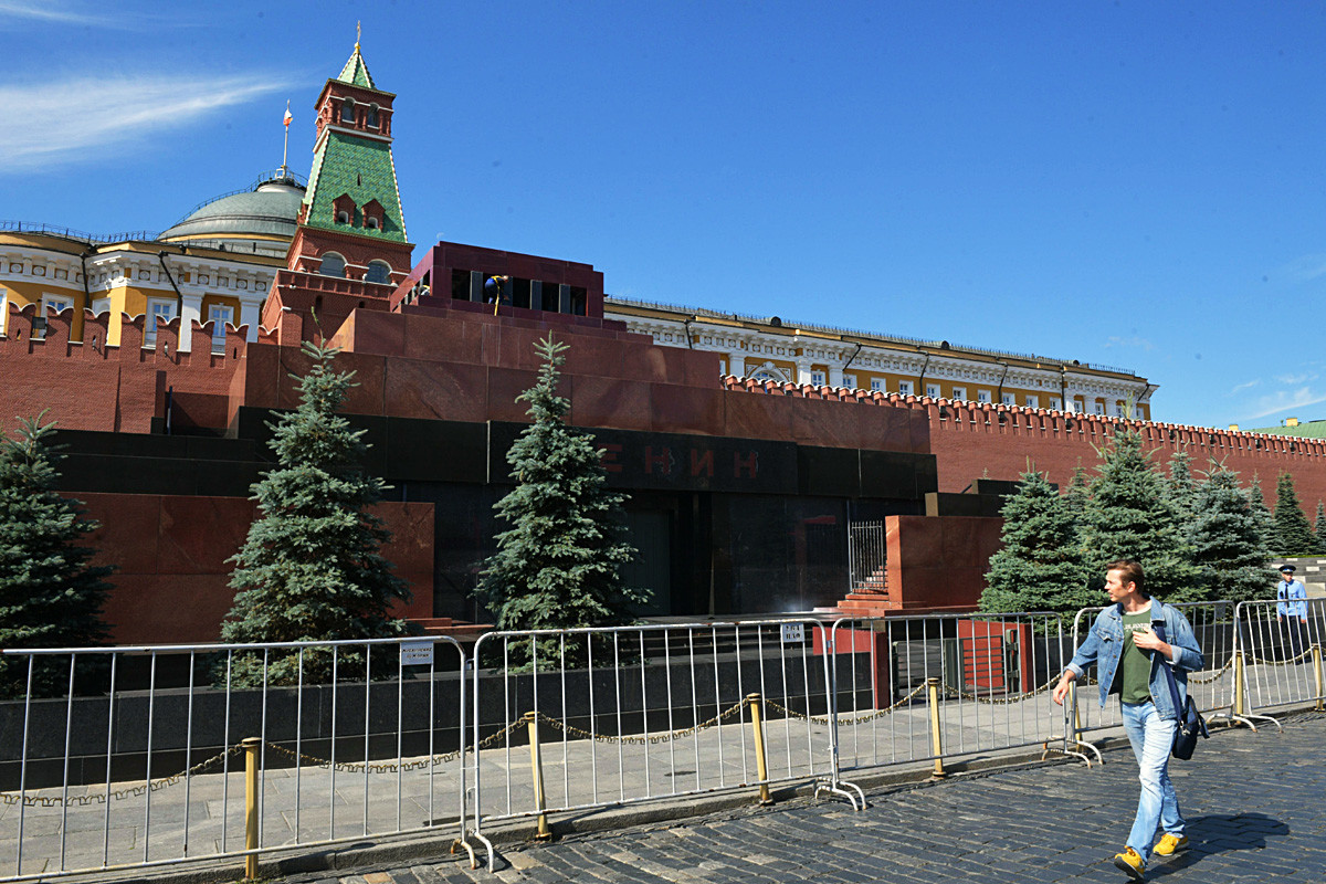 Auf dem Roten Platz in Moskau während der Fußball-Weltmeisterschaft 2018