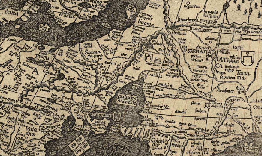 Mapa de Waldseemüller com indicação da localização da Sarmatia.
