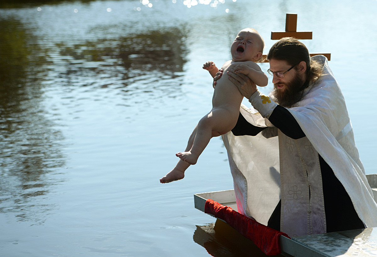 baptism on the Chusovaya river near the Prince Vladimir Church, Stantsionny-Polevskoy township