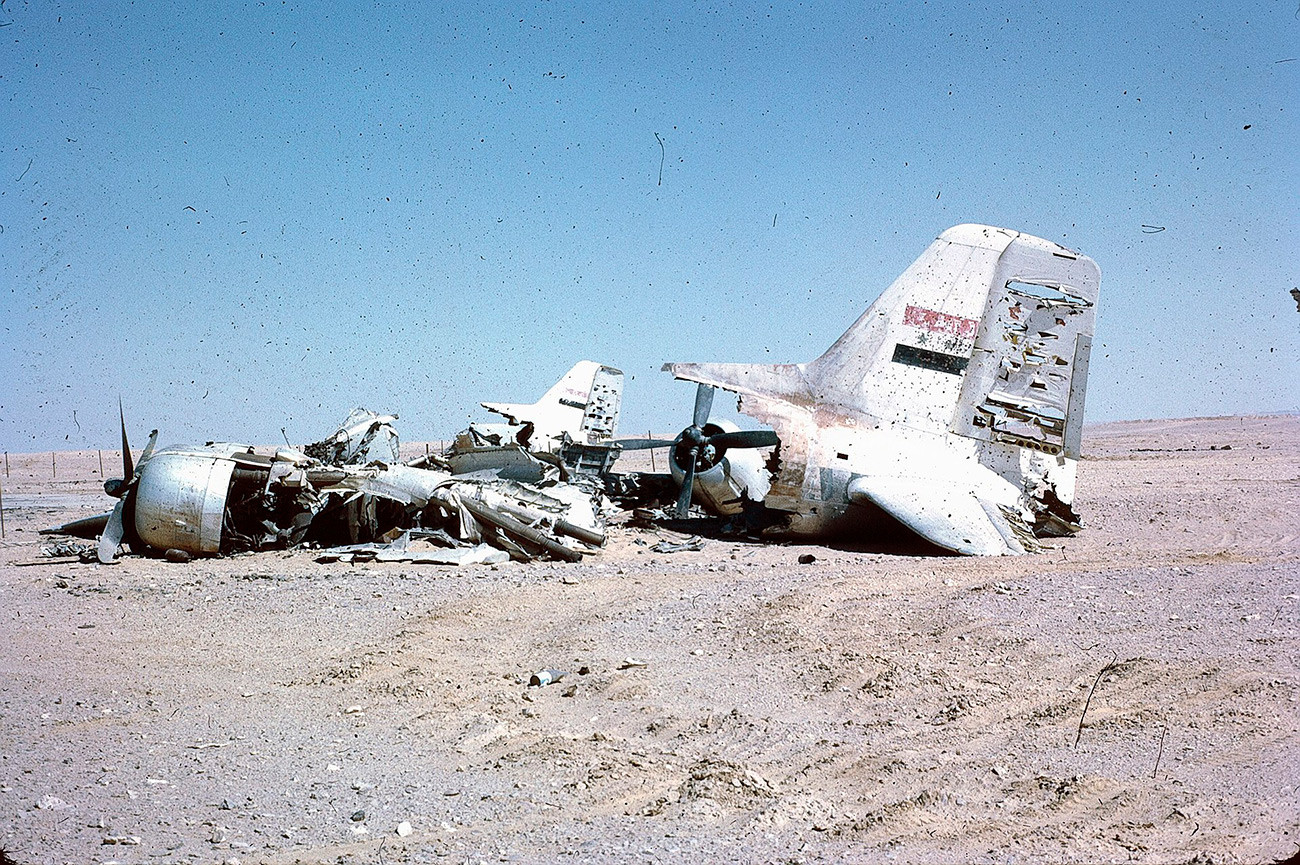 Avión egipcio derribado.