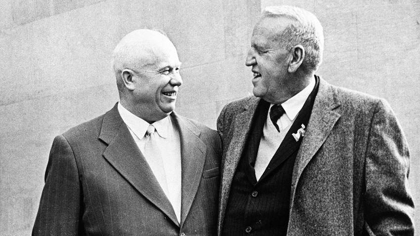L-R: Generalsekretär der Sowjetunion Nikita Chruschtow und Roswell Garst