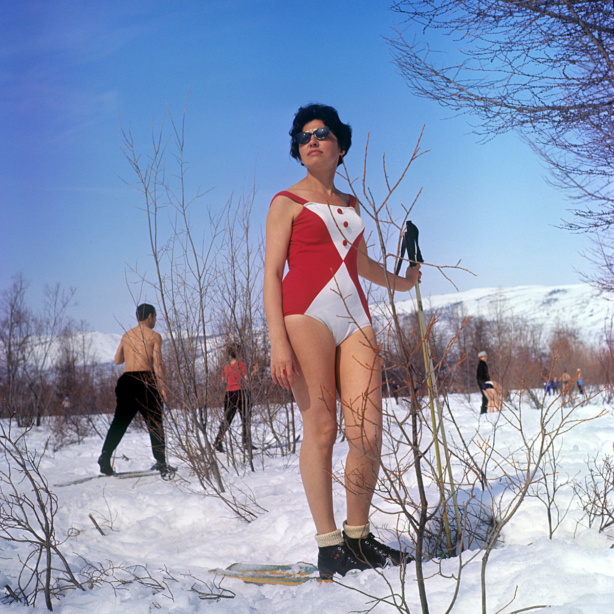 Holidaymakers at Snow Valley health resort.