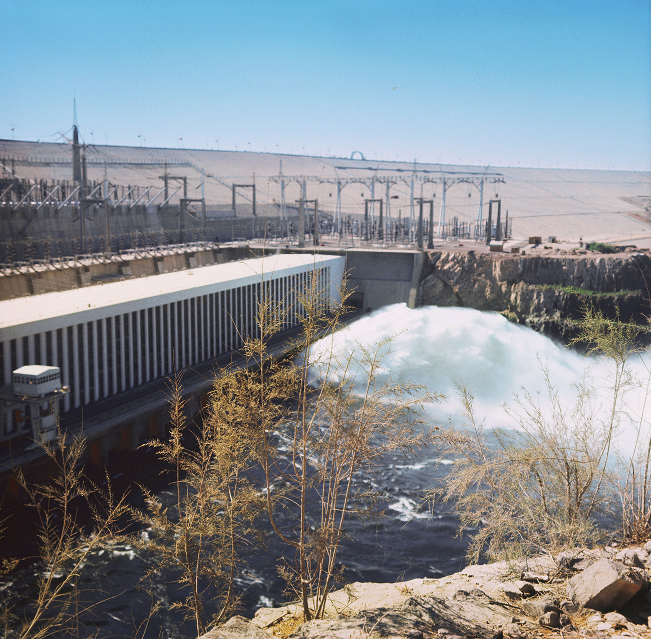 The Aswan Dam of Egypt, built by the Soviet specialists.