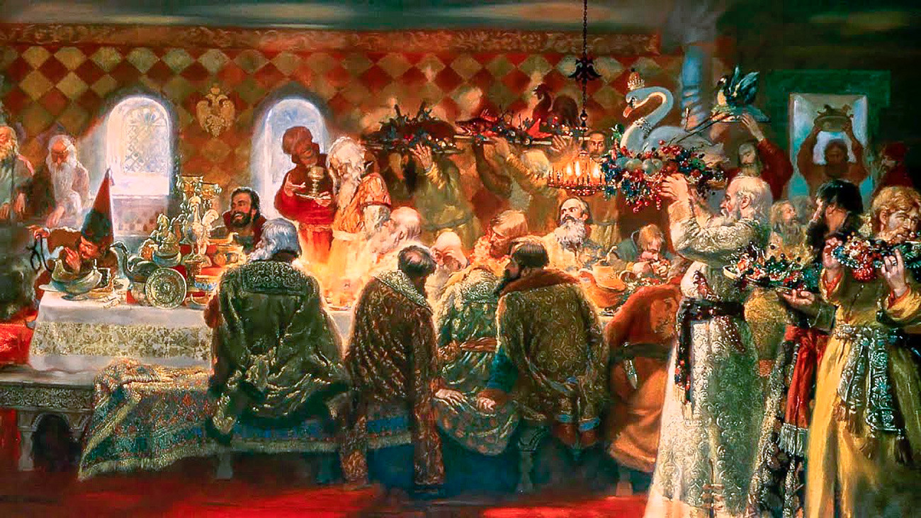 Pesta Ivan yang Mengerikan di kediamannya 'Alexandrova Sloboda'.