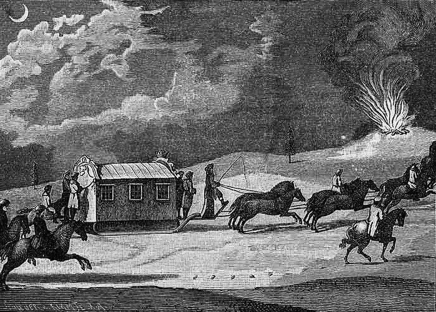 La carrozza di Caterina la Grande durante il suo viaggio verso la Crimea