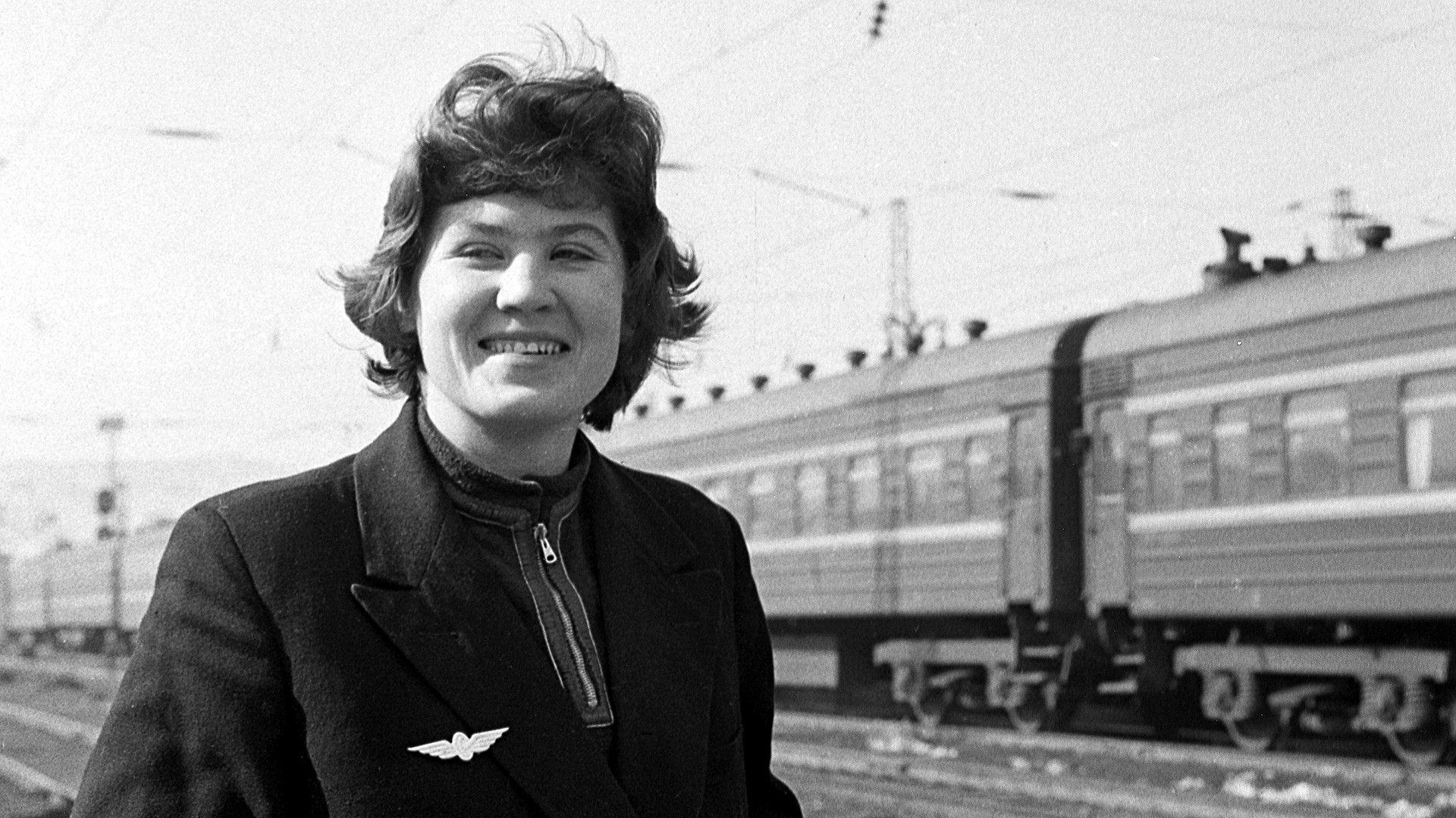 East Siberian Railway. Engine driver's assistant Tamara Petrik.