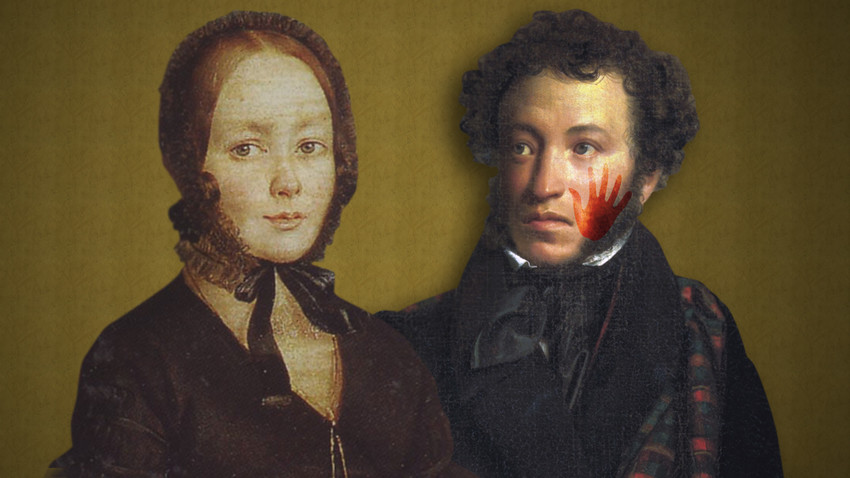 Alexander Pushkin (R) and Anna Kern, one of his multiple lovers who he didn't pay much respect to.