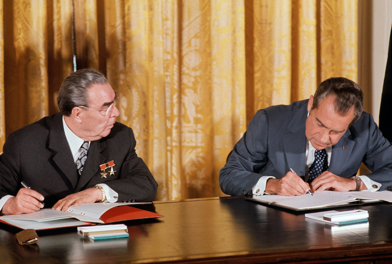 Léonid Brejnev et Richard Nixon