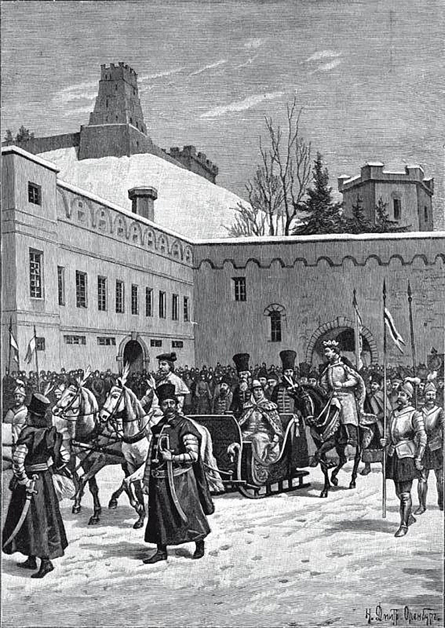 Le grand-duc de Lituanie Alexandre rencontre son épouse Hélène à Vilna, en 1495. 