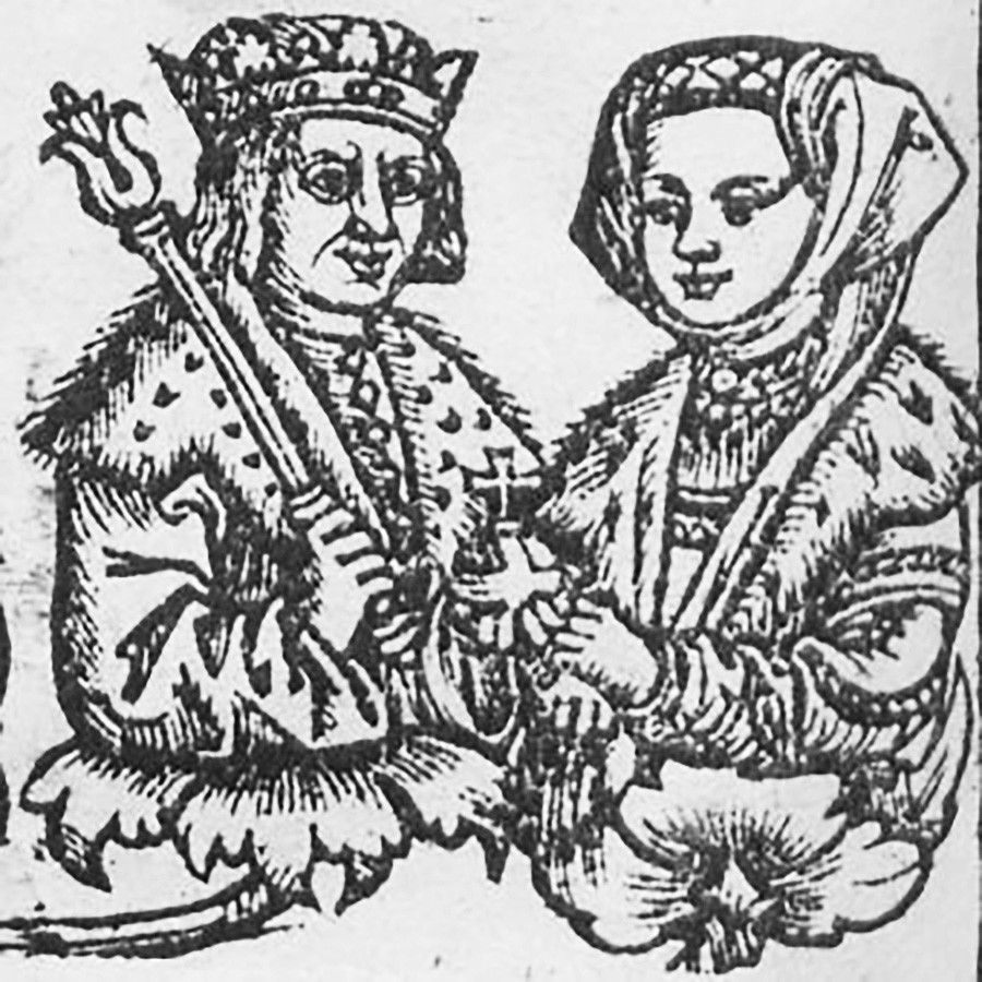 Елена Ивановна със съпруга си Александър, 1519 г.
