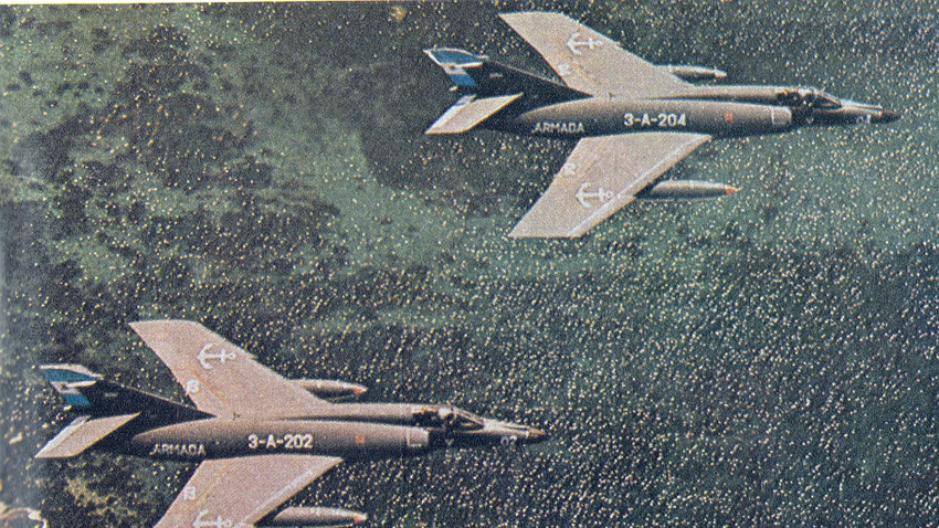 Cazas Super Etendard de la Aviación Naval Argentina.