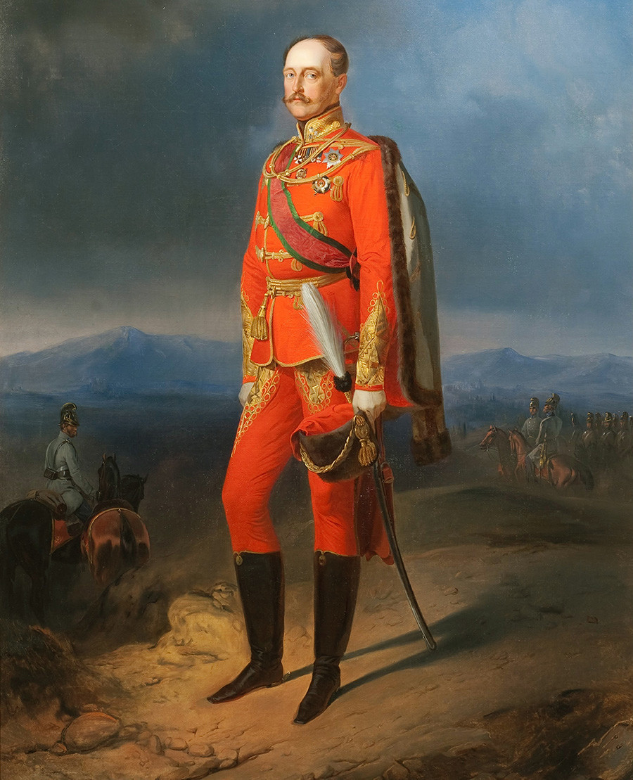 Portret carja Nikolaja I. (1796-1855) v avstrijski uniformi, štirideseta leta 19. stoletja

