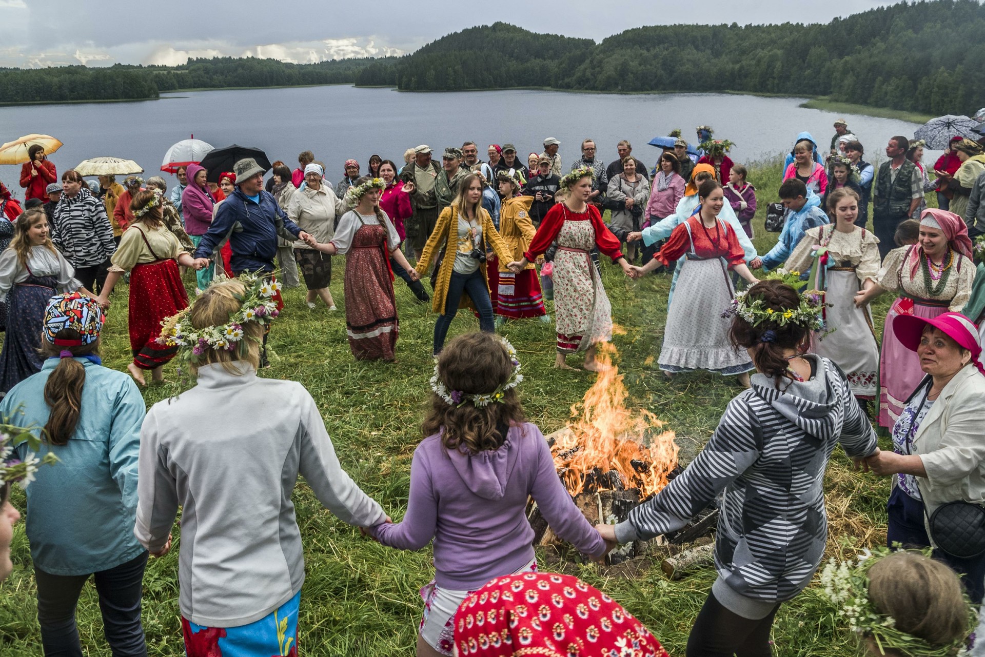 Festival Internasional Wawasan Tradisional di Taman Nasional Kenozero, Arkhangelsk, Rusia.