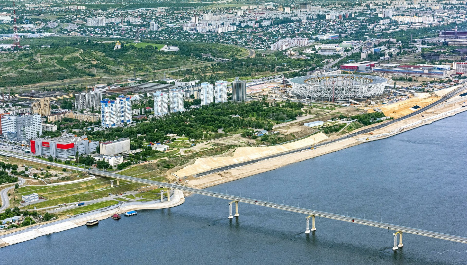 Pemandangan Volgogradskaya oblast dari atas.