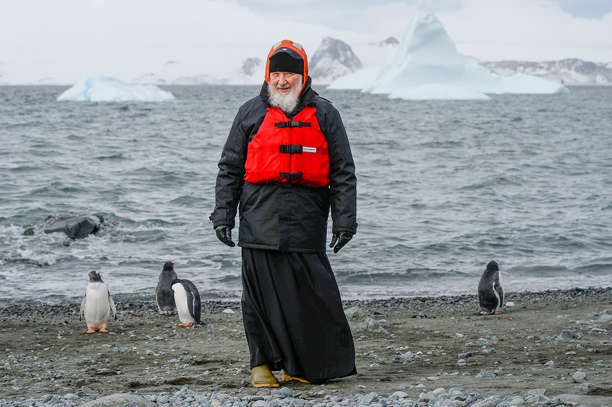 Патриjарх Кирил на острву Ватерло на Антарктику