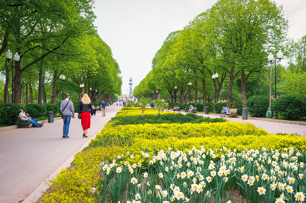 Cvetlične gredice v Parku Gorki