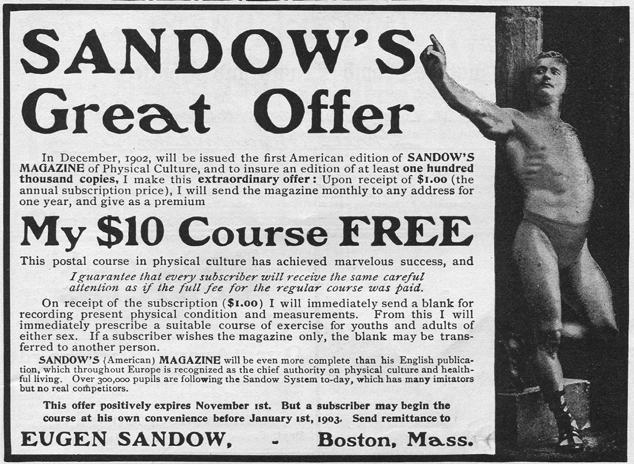Reklama magazina Sandova tiskanog u Bostonu