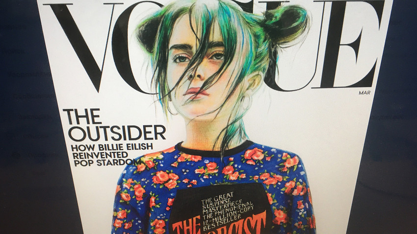 Photo of the American Vogue cover.