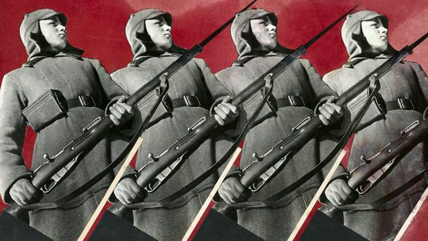 El Ejército Rojo. Montaje fotográfico para la revista "Abroad" 