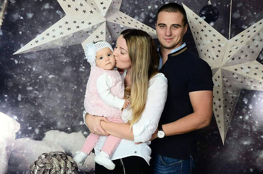 Stanislav Filin with wife Ivelina and their daughter