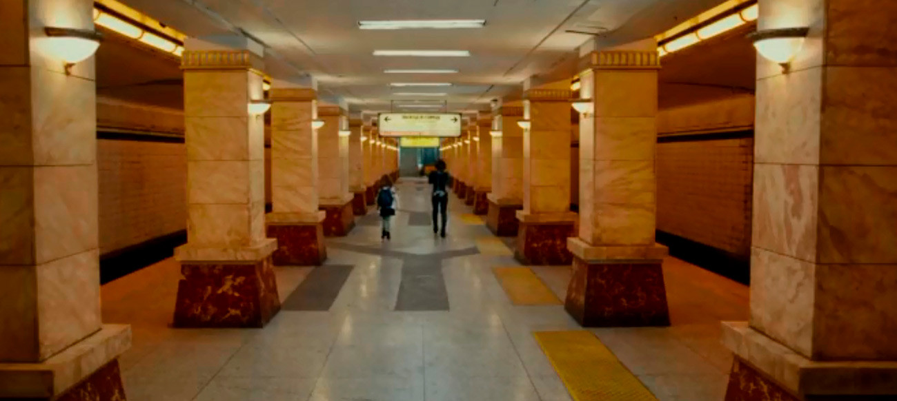 The scene in Resident Evil - Retribution, that appears to be taking place in Arbatskaya metro station on line 4